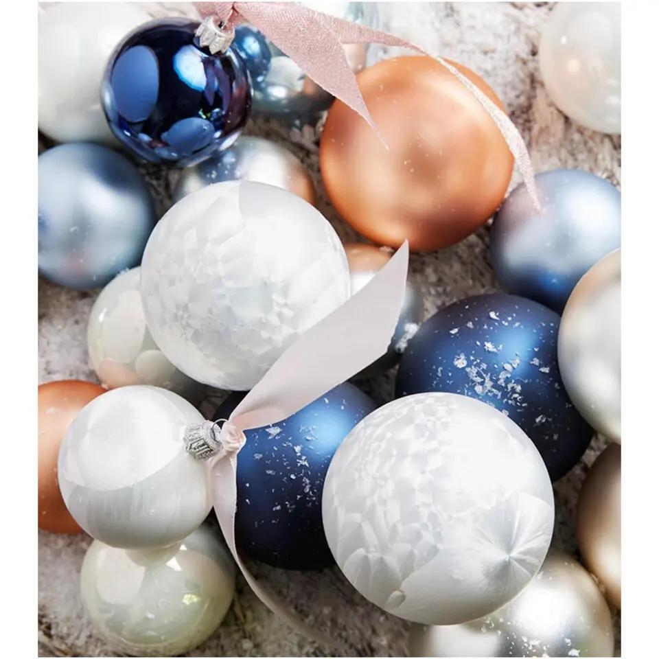 Decoris Kerstballen set - 10x - wit - glas - mat-glans - 6 cm