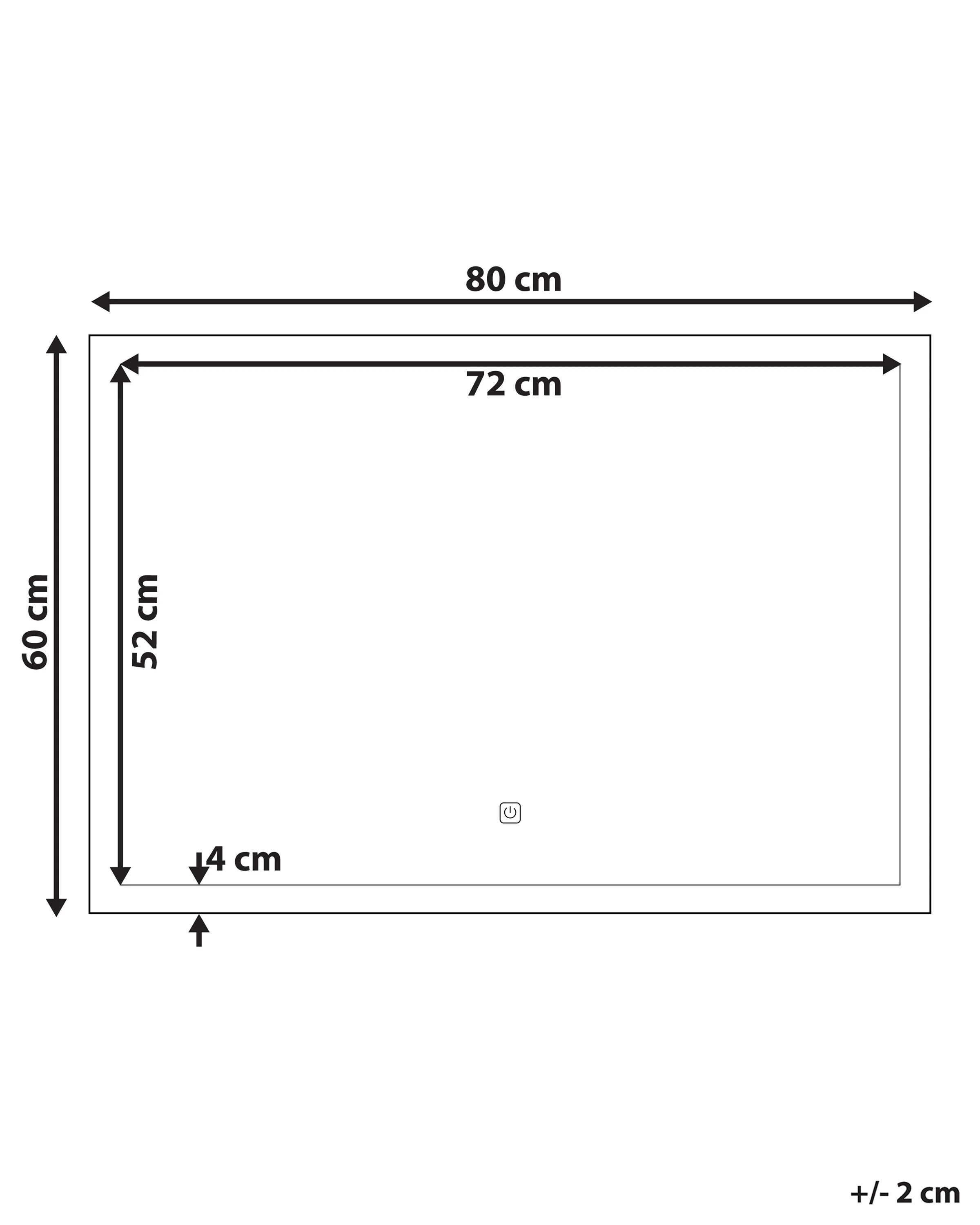 LED badkamerspiegel ARGENS 80 cm 60 cm Zilver