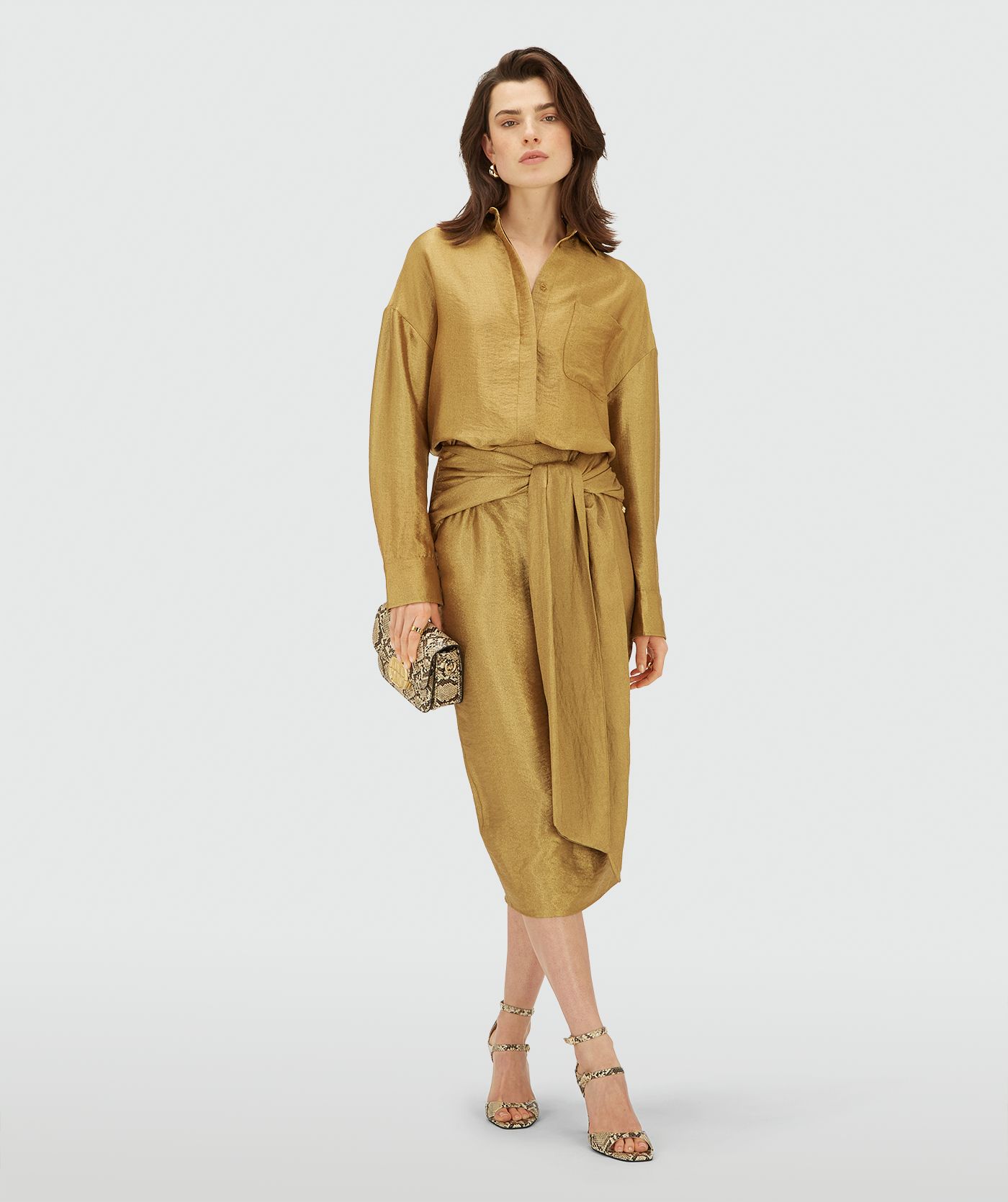 JV-JAIME fitted midirok - dark gold