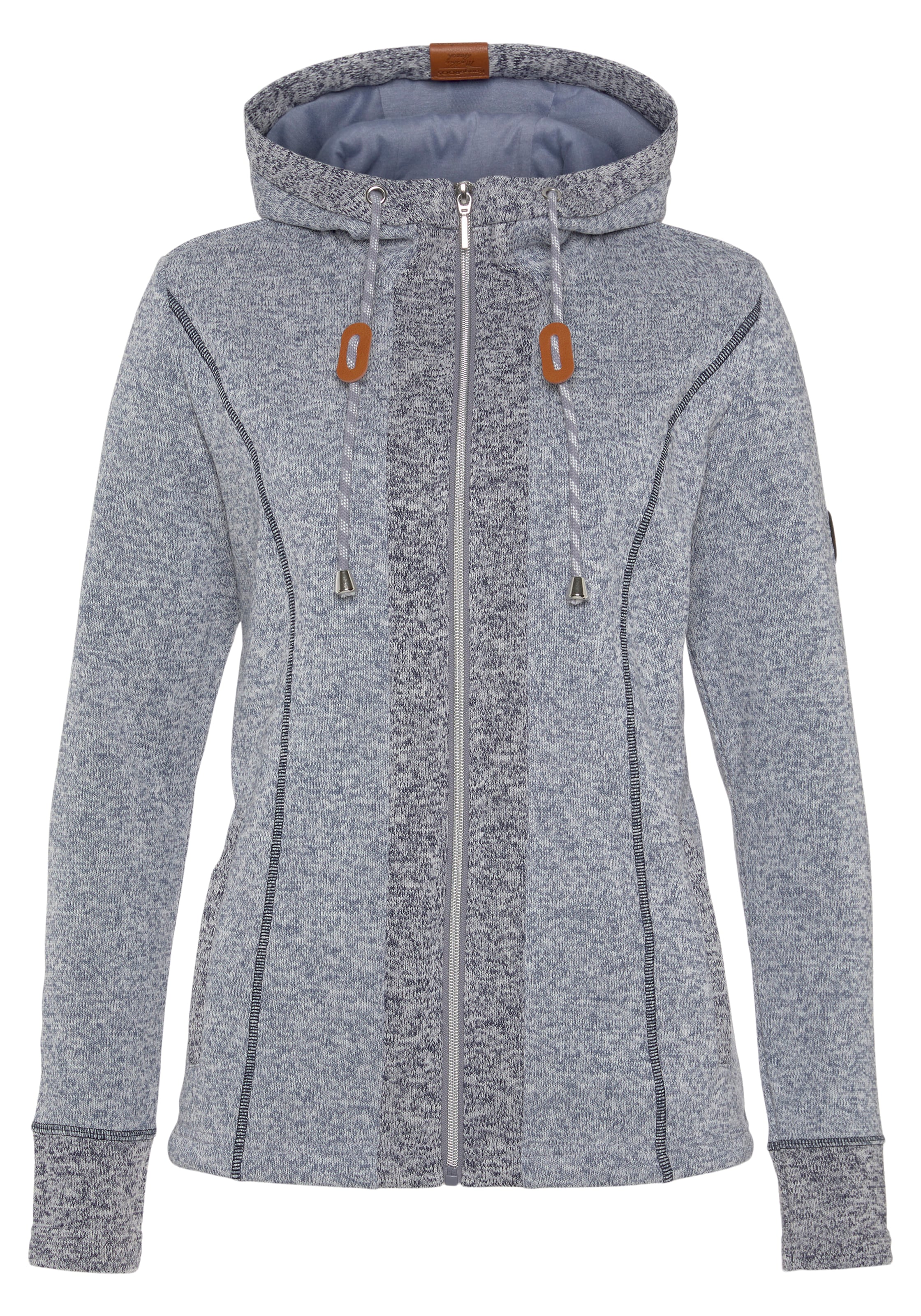KangaROOS Kapuzensweatjacke , aus weichen Fleece im zweifarbigen Design
