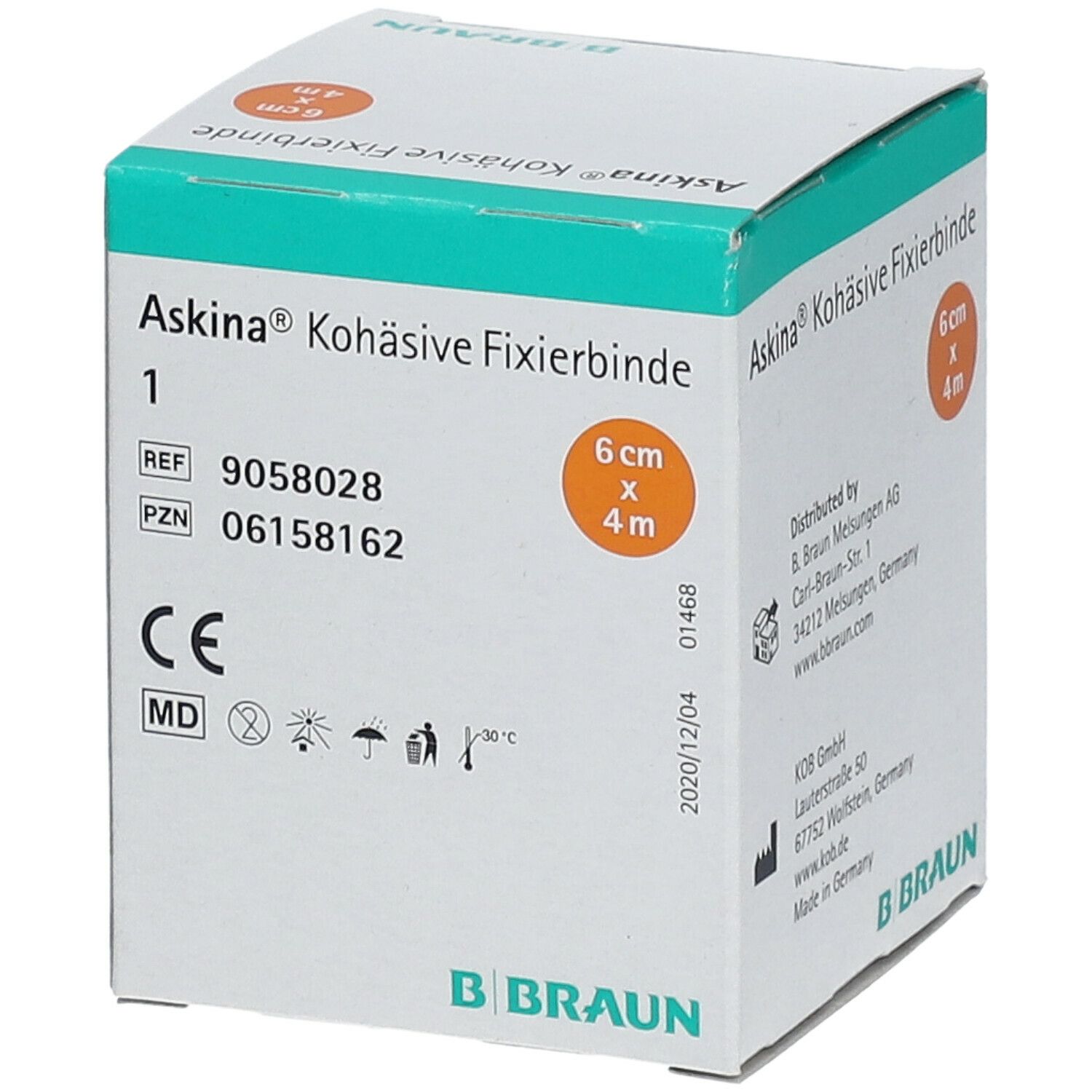 Askina® kohäsive Fixierbinde latexfrei 6 cm x 4 m