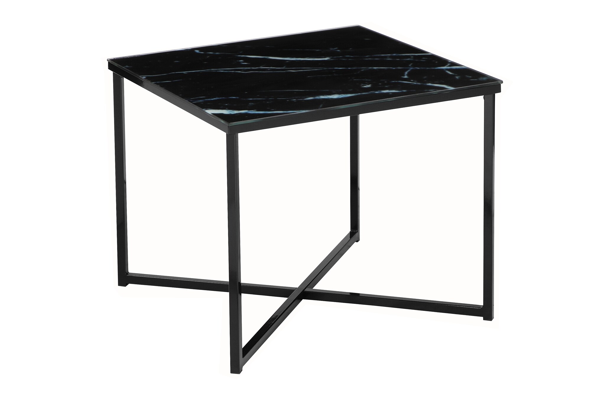 Beistelltisch Silber 55x55 cm Wohnzimmertisch Couchtisch Sofatisch Glastisch