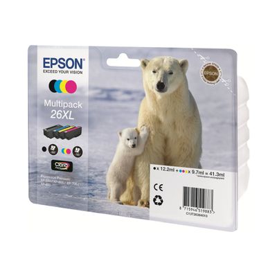 Epson 26XL Ours Polaire - Pack de 4 - noir, cyan, magenta, jaune - cartouche d'encre originale