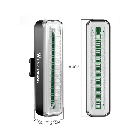 Wiederaufladbares USB Velo Rücklicht Fahrrad LED Warnlicht IPX4 - Rot
