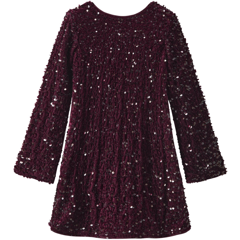 Køb Name It Burgundy Black Bow Nkfrusitta Ls Kjole