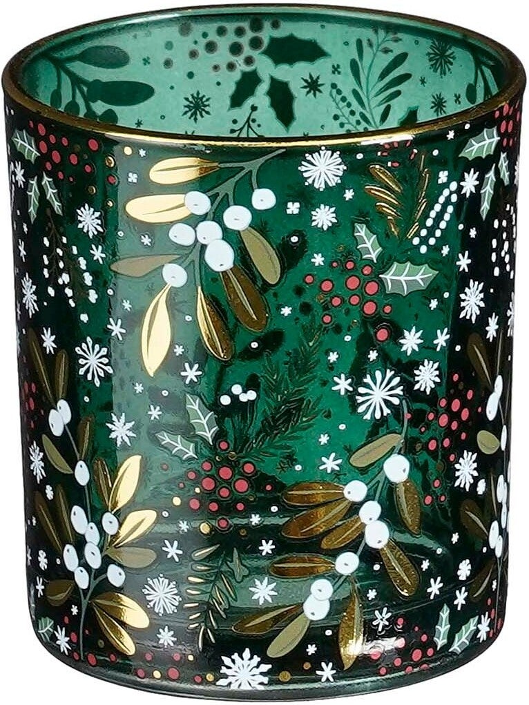 House of Seasons waxinelichthouder Storm groen D 7 H 8 cm