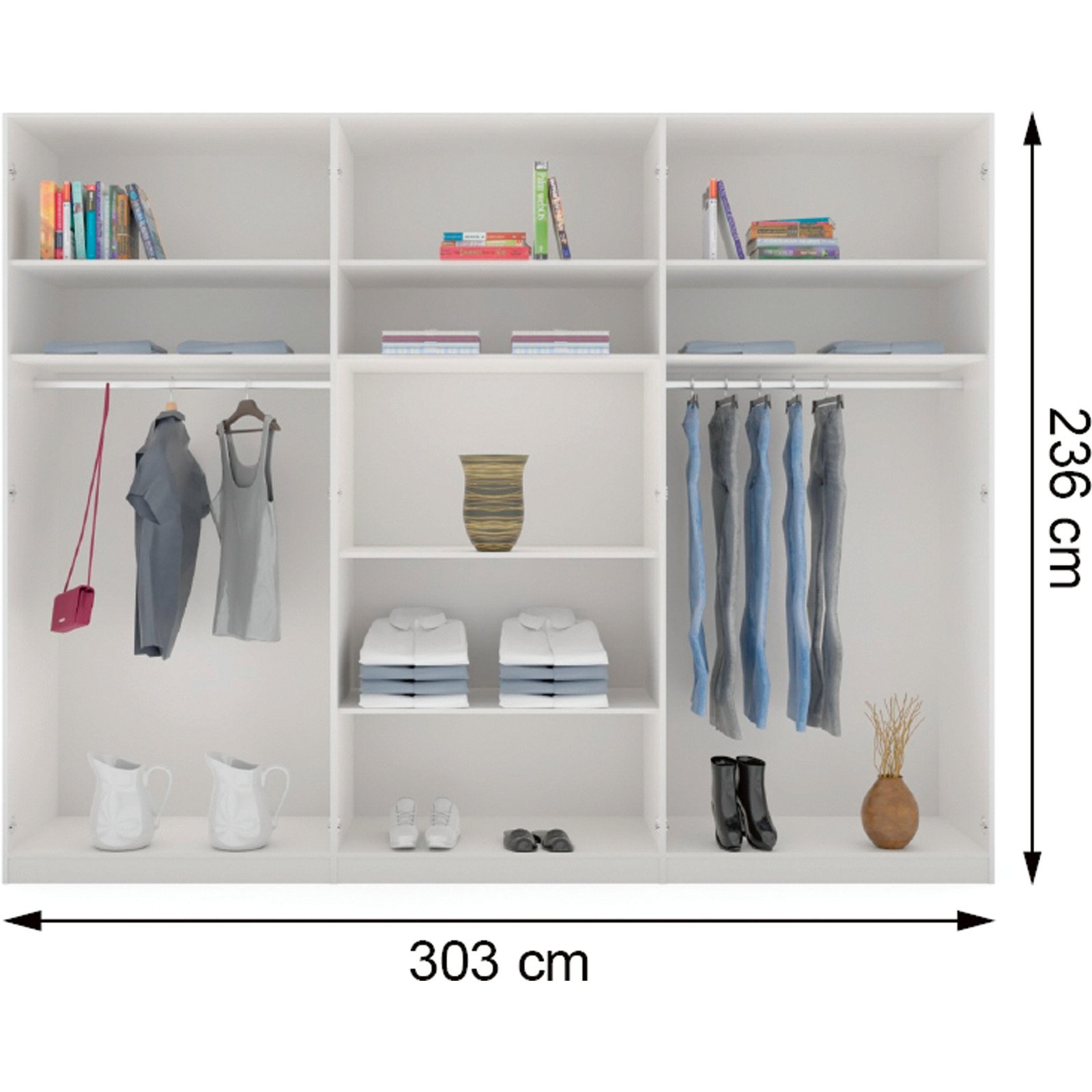 Schwebetürenschrank Schweizer 303.1 x 236 x 65 cm