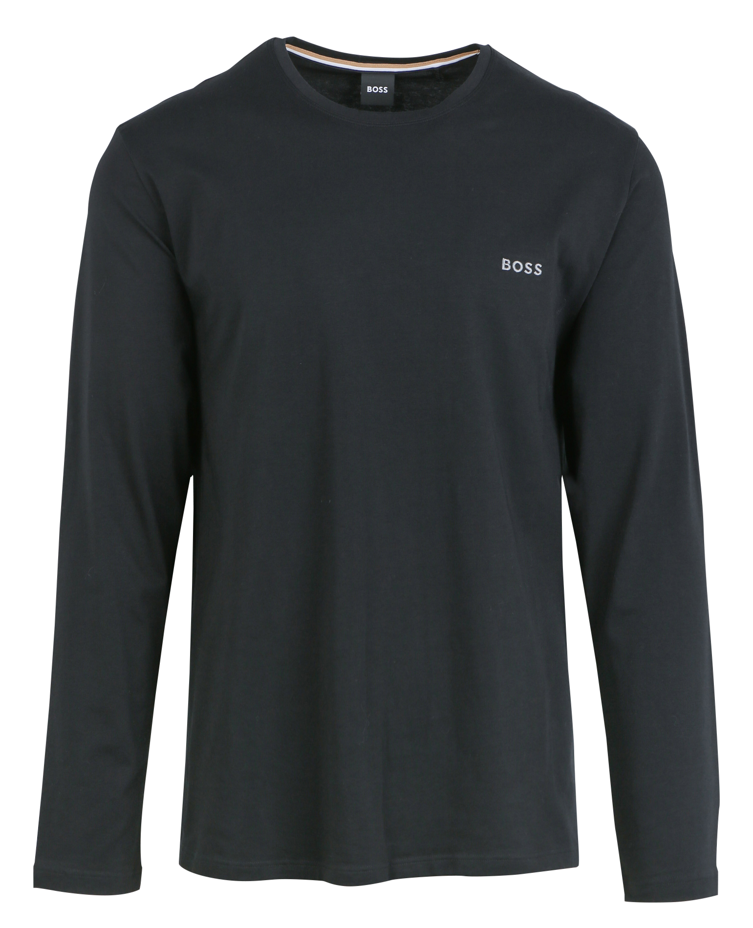 Tee-shirt à manches longues avec logo brodé en coton | Noir