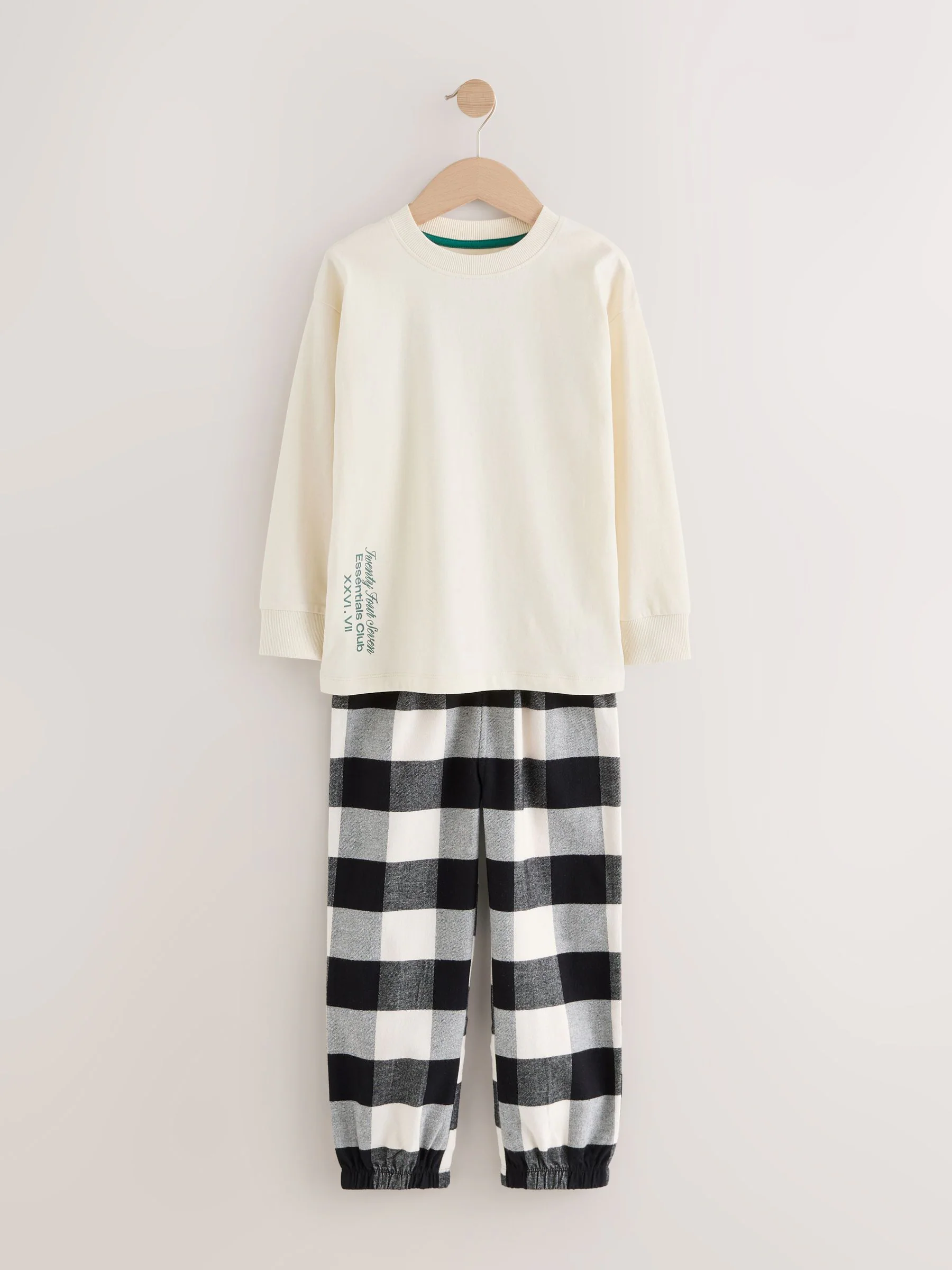 Zwart/groen/wit - Verpakking van 3 geweven geruite pyjama's (3-16 jr)