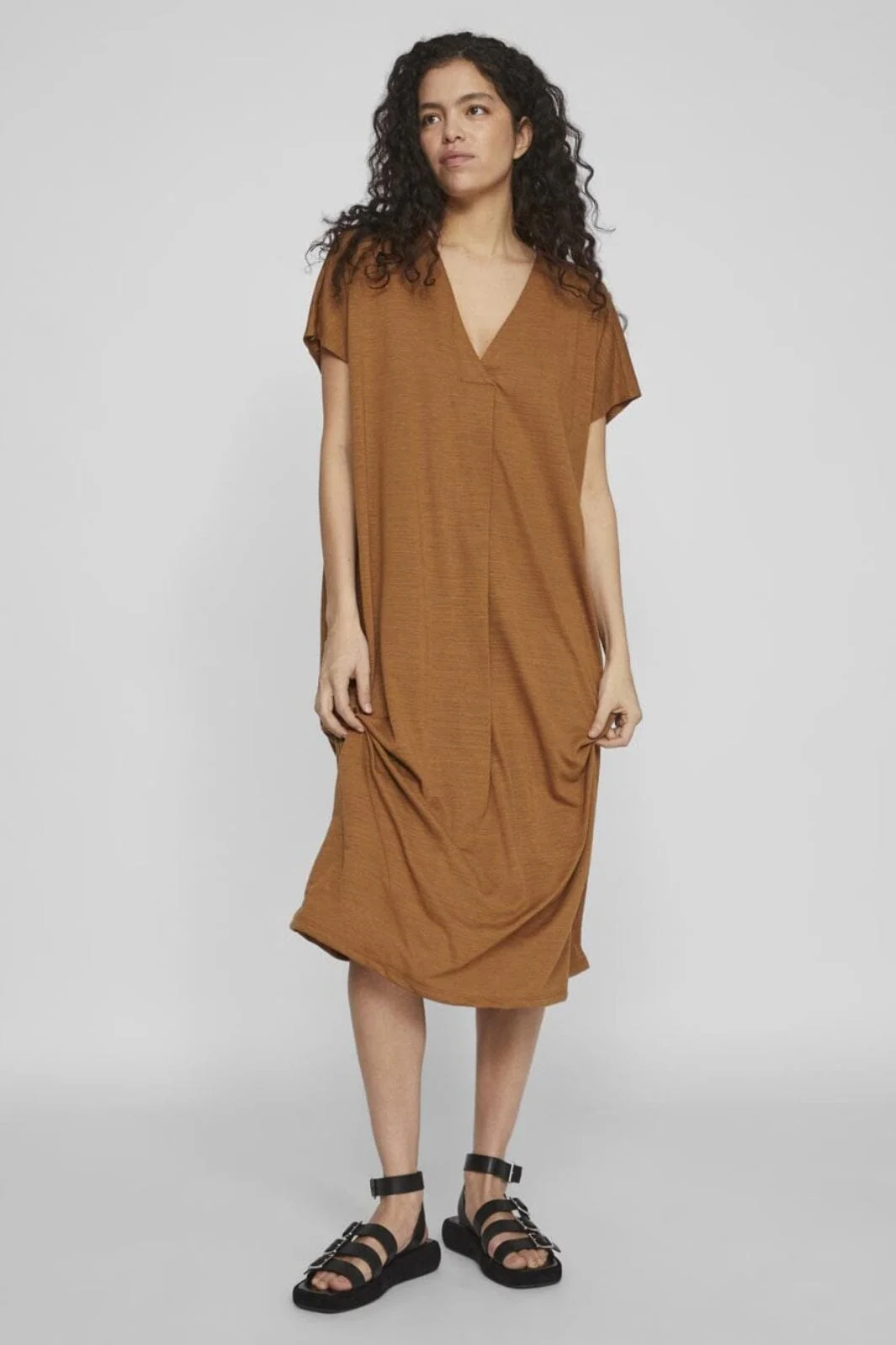 Vila Vibrielle V-Neck S/S Midi Dress/1S