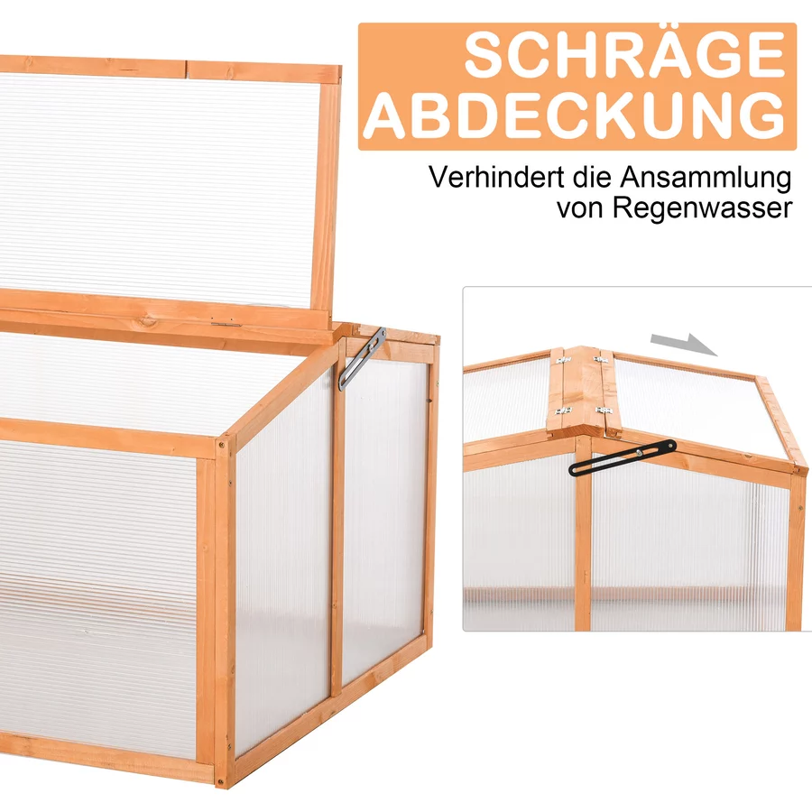 Outsunny Hochbeet mit Holzrahmen orange