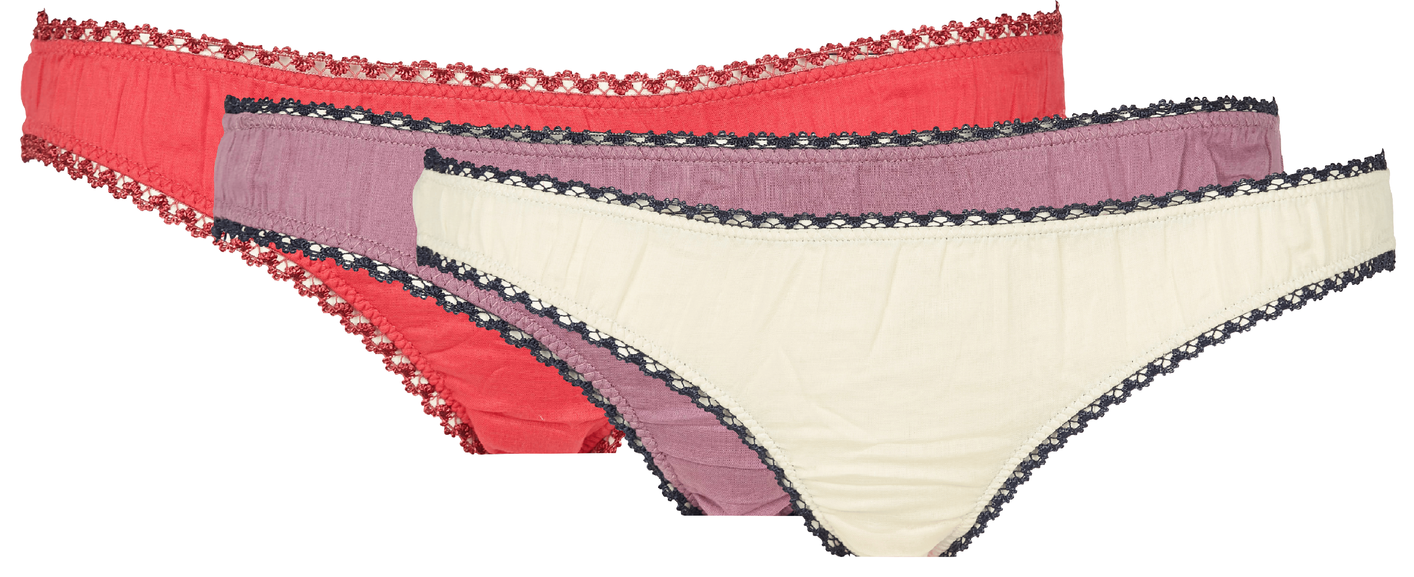 OPERA - Coffret de culottes en voile de coton biologique | Rouge
