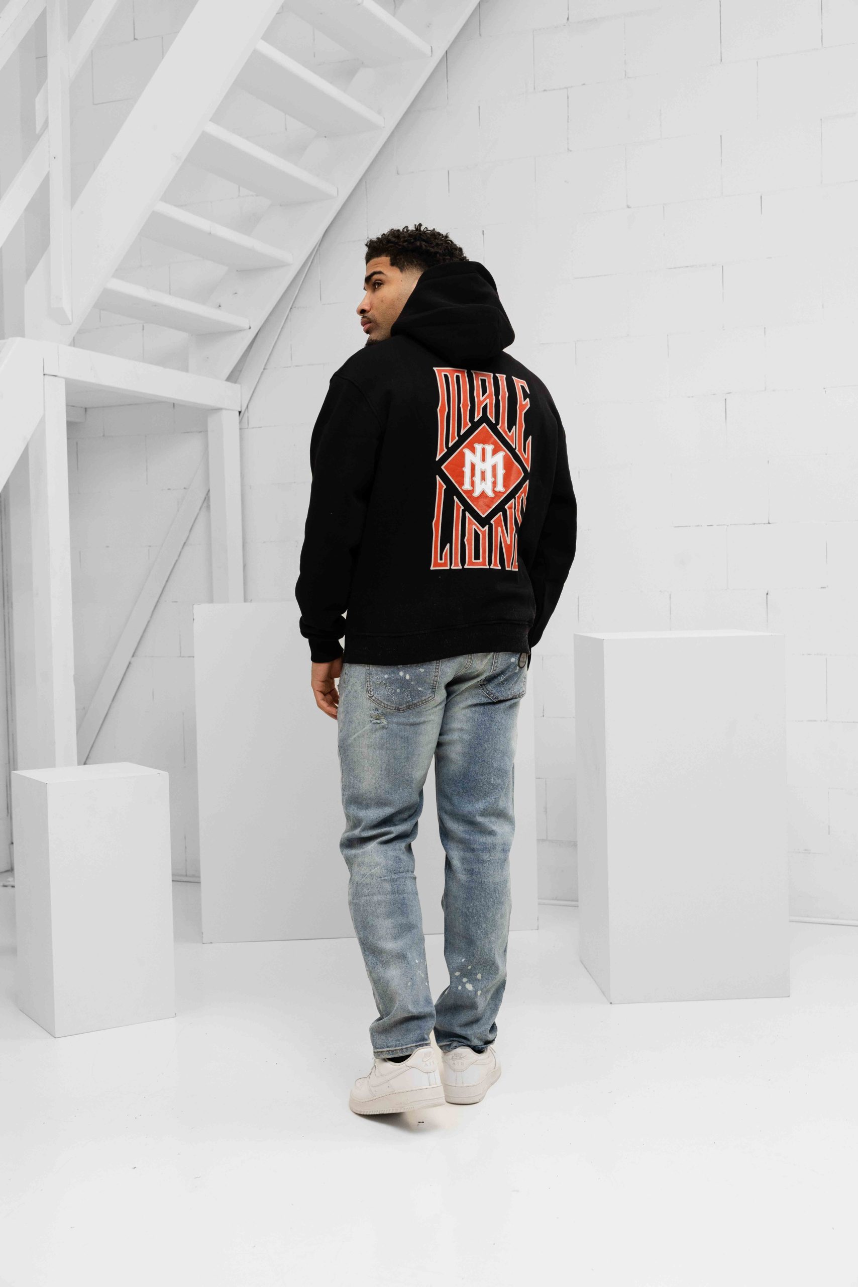 Malelions Gothic Tile Hoodie Heren Zwart