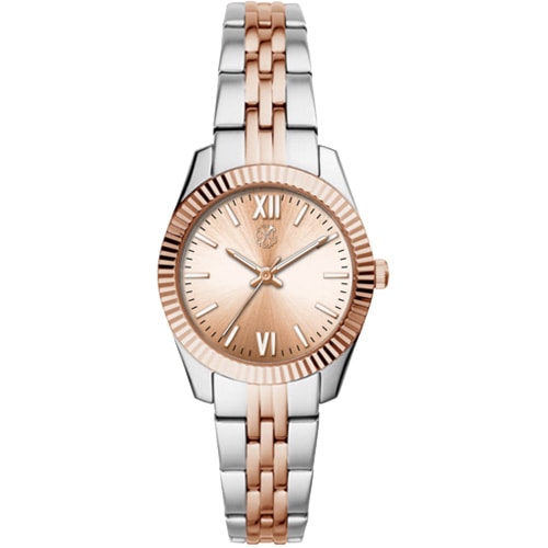 Montre à quartz - Acier - Argenté & doré rose
