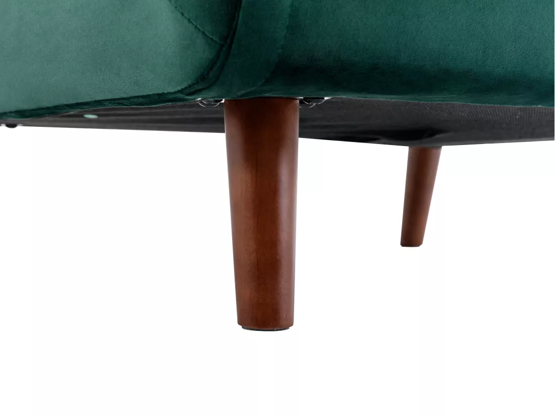 Fauteuil convertible en velours vert sapin URIBIA