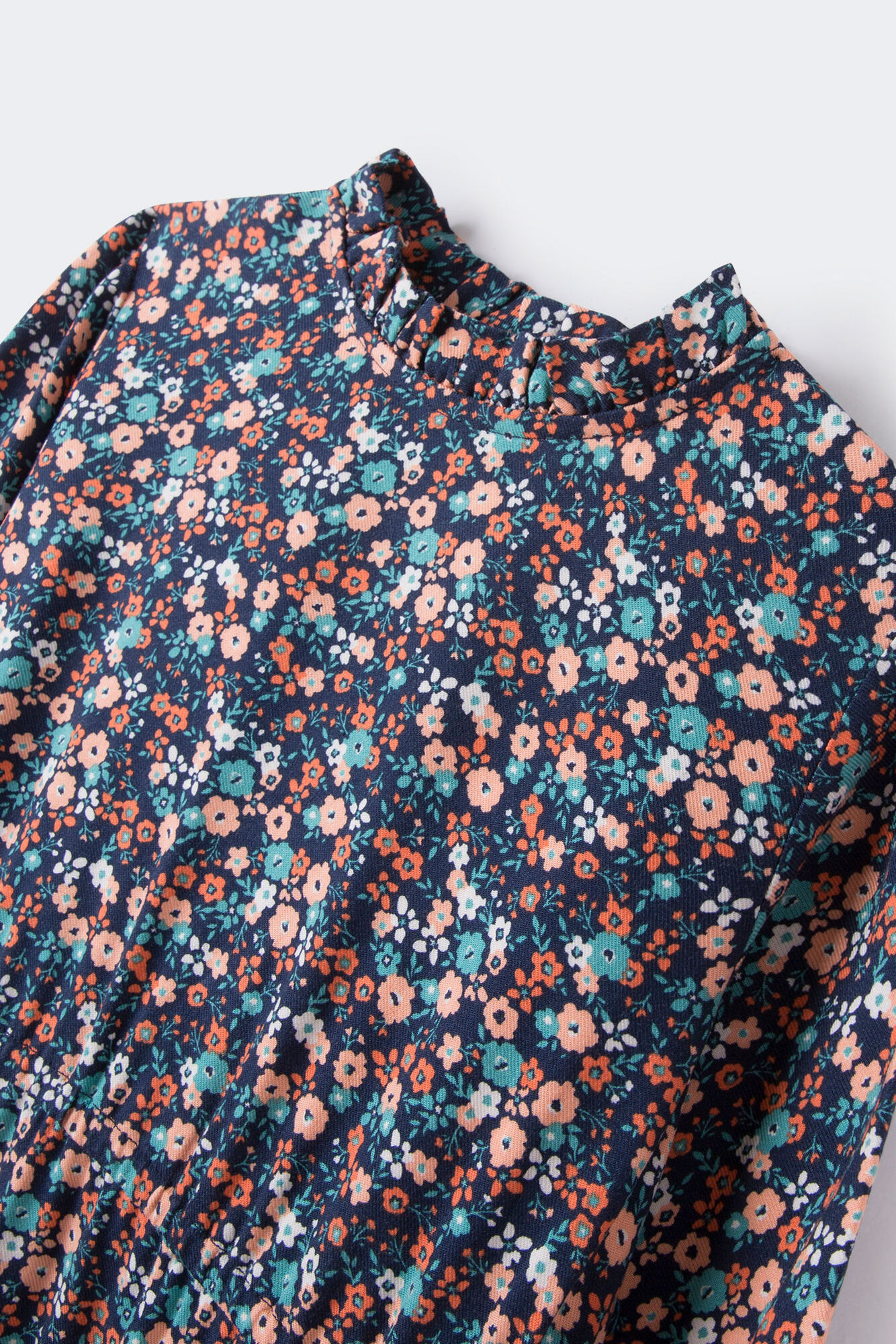 Vestido floral azul-marinho para meninas