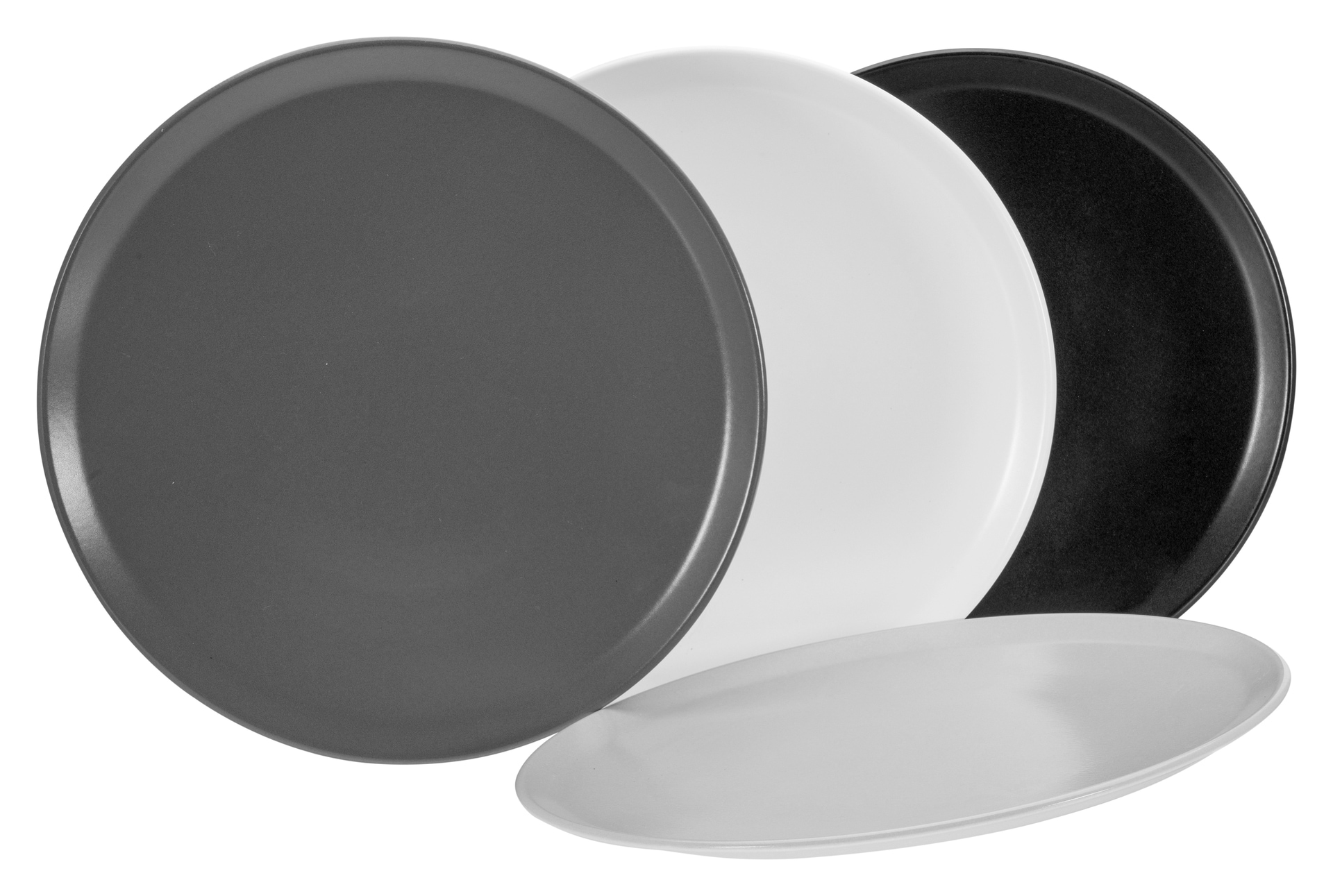 CreaTable Pizzateller XL MANHATTAN 6er Set 33 cm schwarz