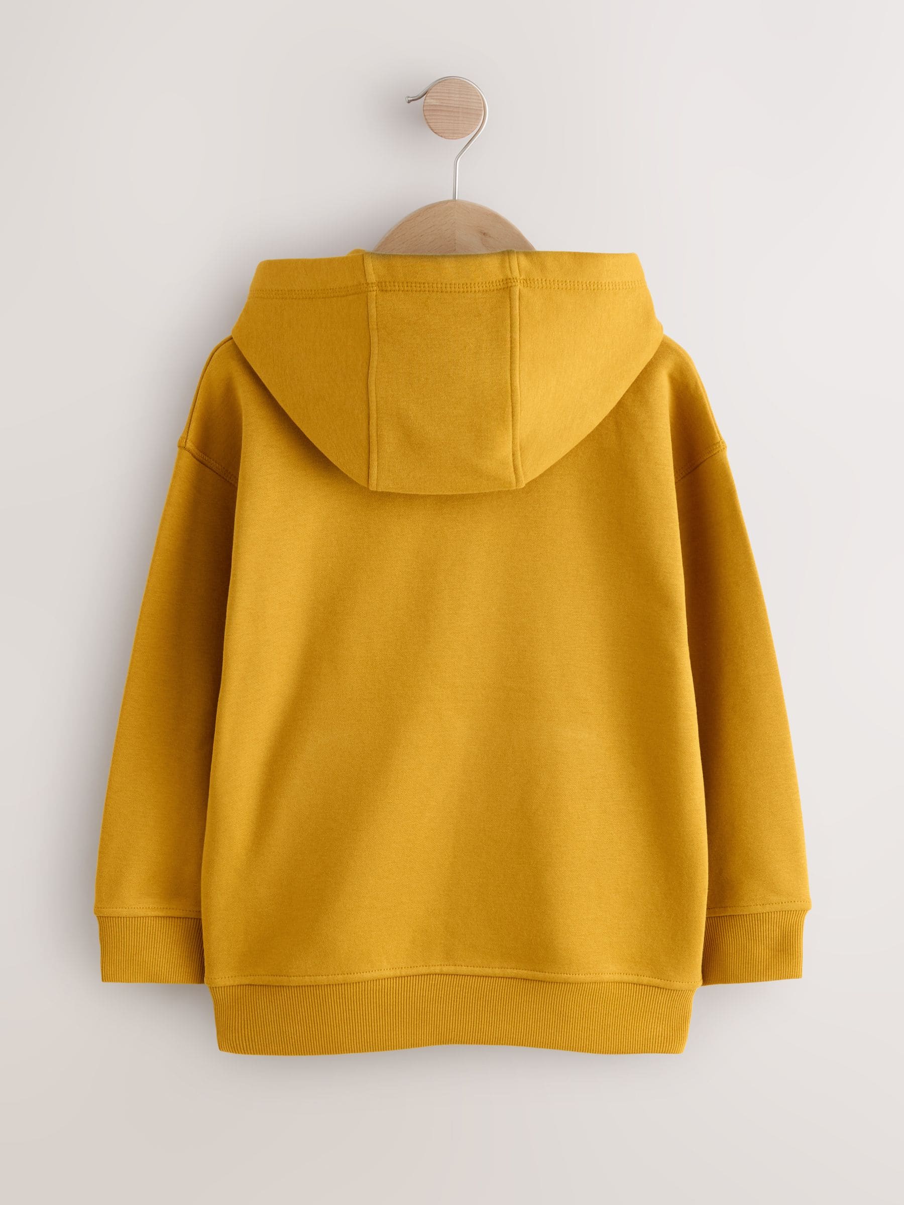 Geel - Effen jersey hoodie (3-16 jr)