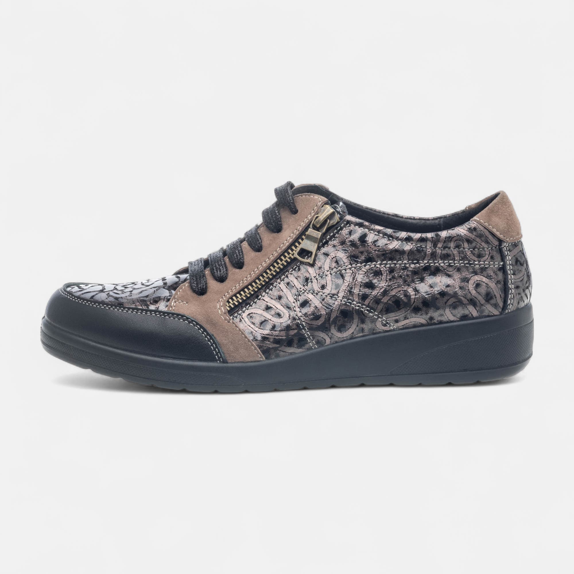 Derbies pieds sensibles Femme en cuir taupe