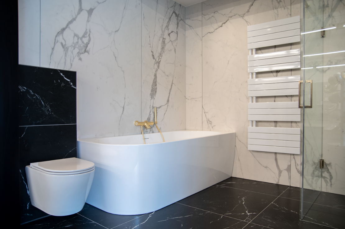 Saniclear Lilla hoekbad 180x80cm rechts glans wit