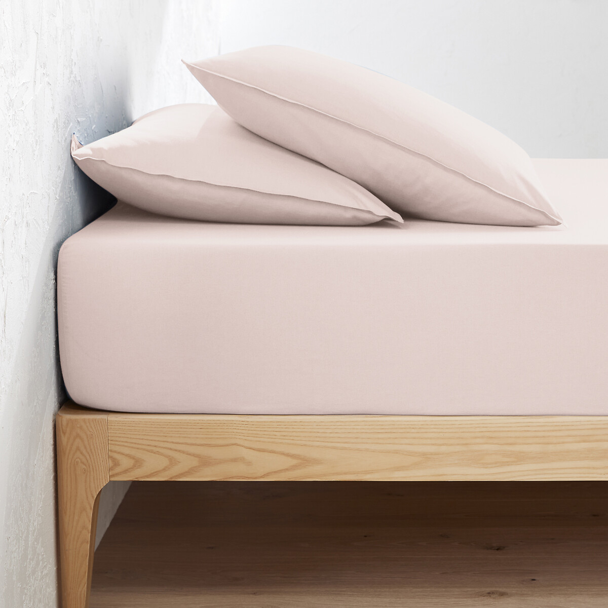 LA REDOUTE INTERIEURS<br>Lençol de baixo liso em algodão lavado, dobra de 30 cm, Scenario