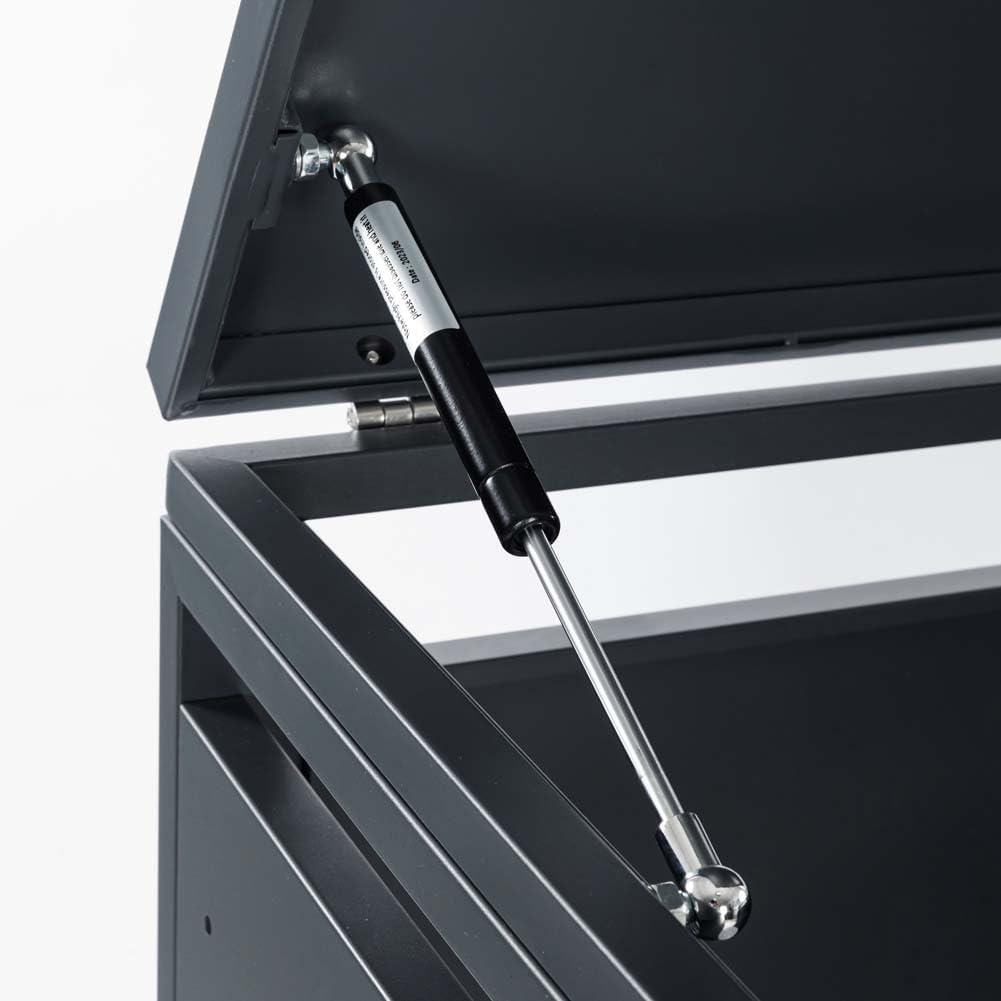 SCHARTEC® Mülltonnenbox 1er in anthrazit Einhandbedienung & erweiterbar 240l Mülltonnenverkleidung Mülltonnen Sichtschutz Unterstand