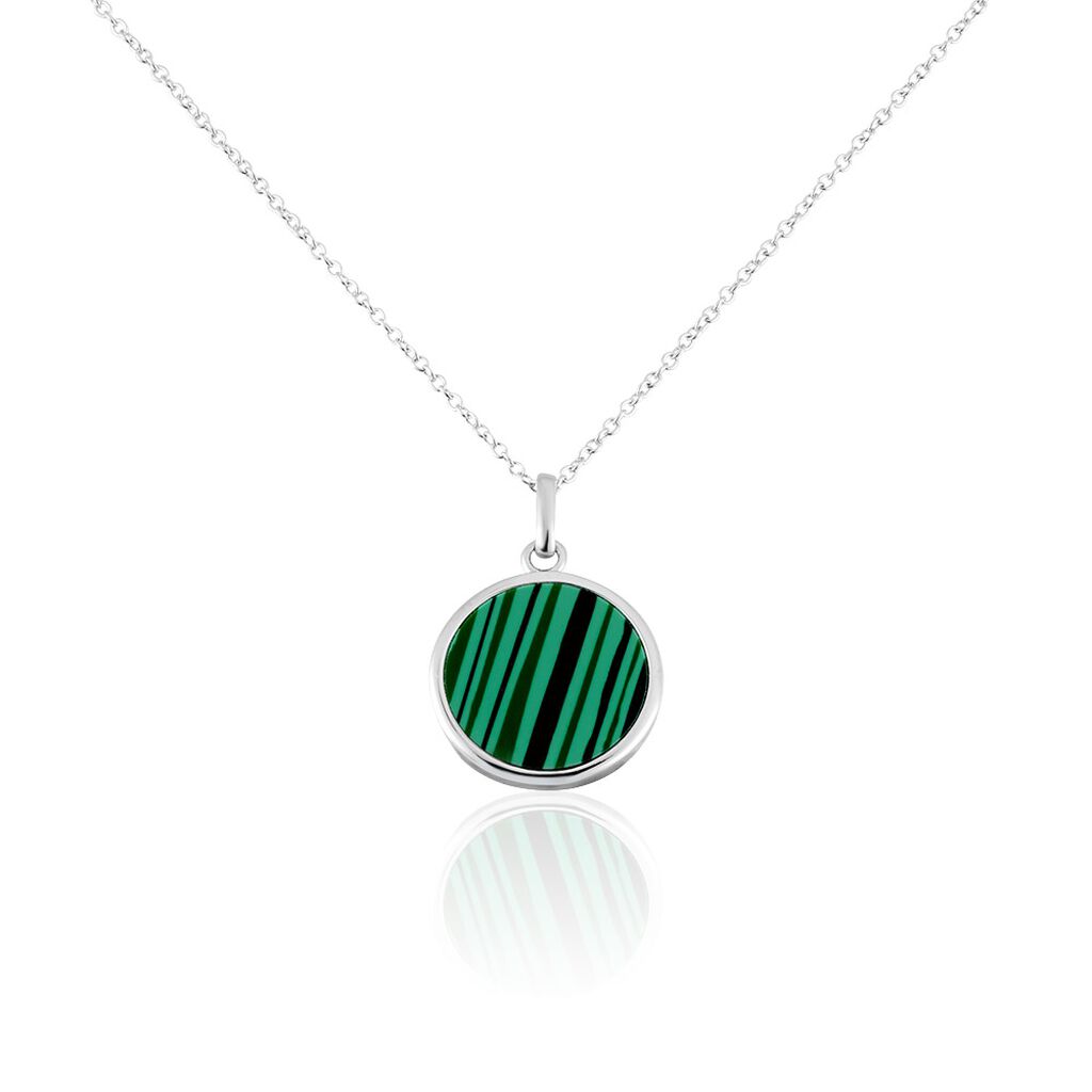 Collier Saül Argent Blanc Malachite