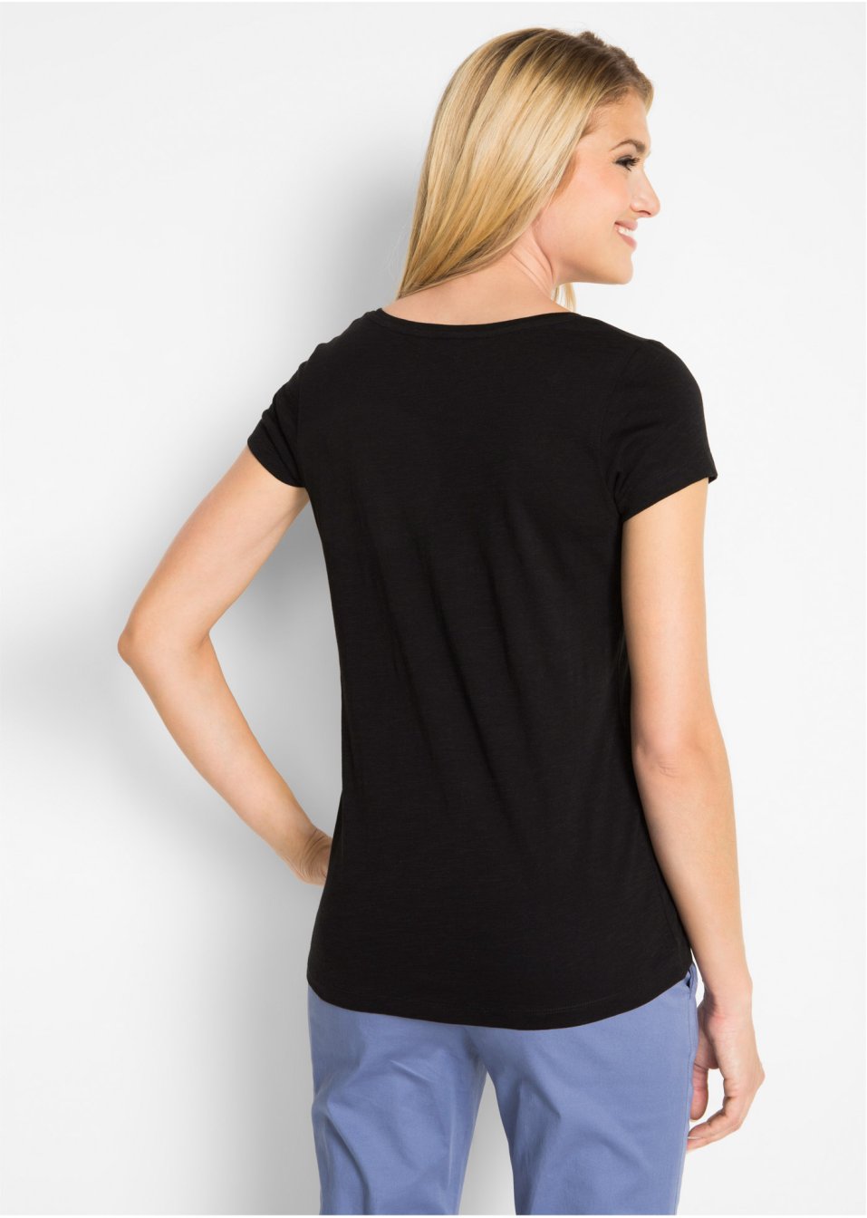 T-shirt coton fil flammé à manches courtes
