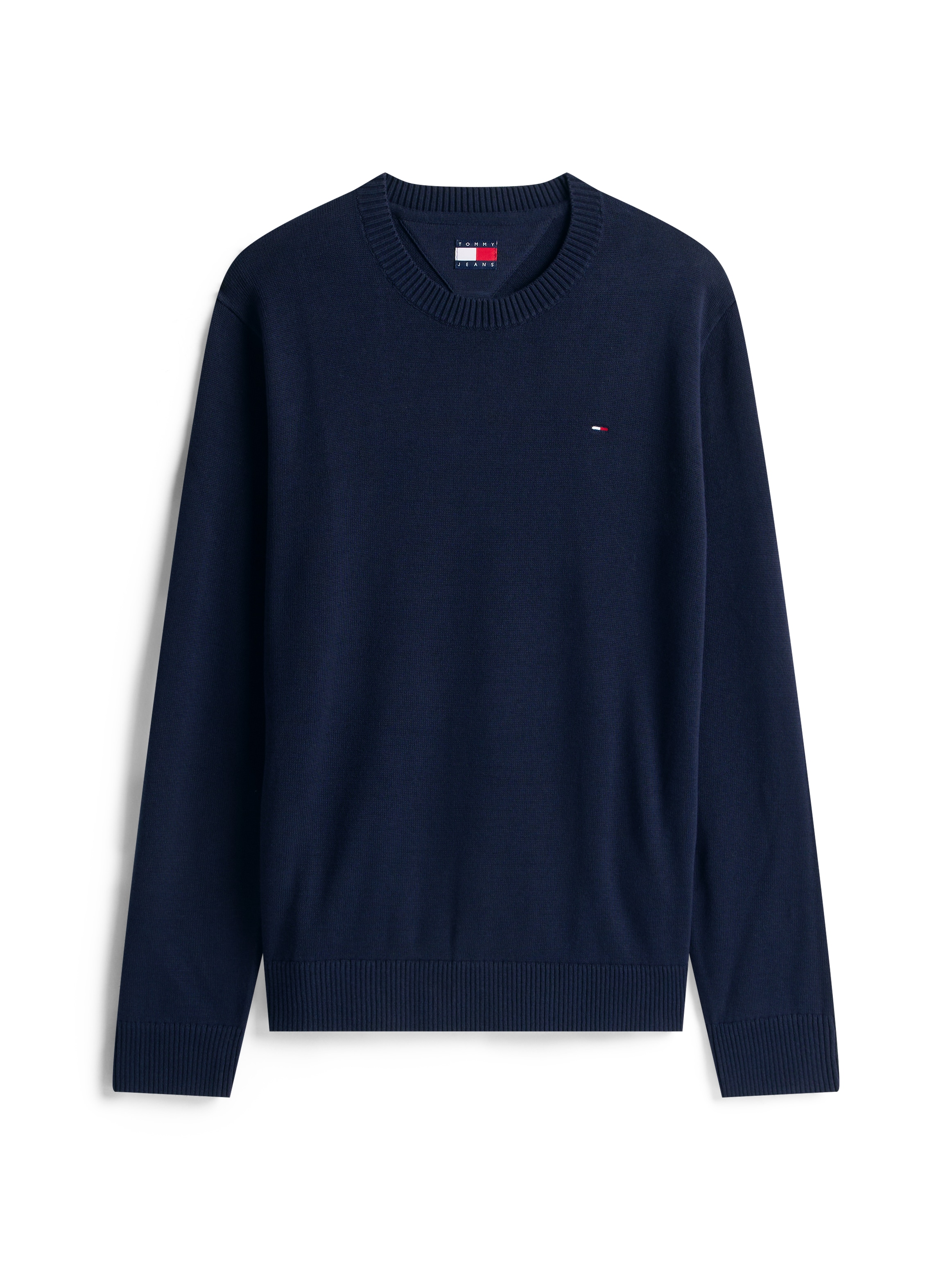 Tommy Jeans Rundhalspullover »TJM SLIM ESSENTIAL LIGHT SWEATER«, mit Flag-Patch
