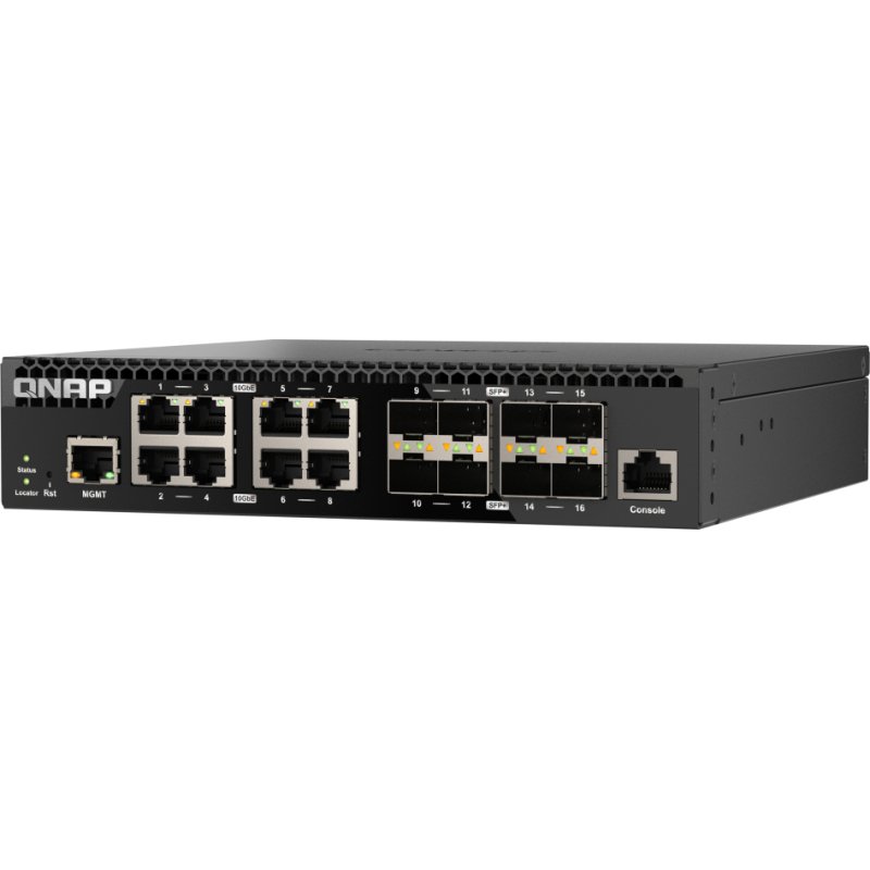QNAP QSW-M3216R-8S8T commutateur réseau Géré L2/L3 10G Ethernet (100/1000/10000) 1U Noir
