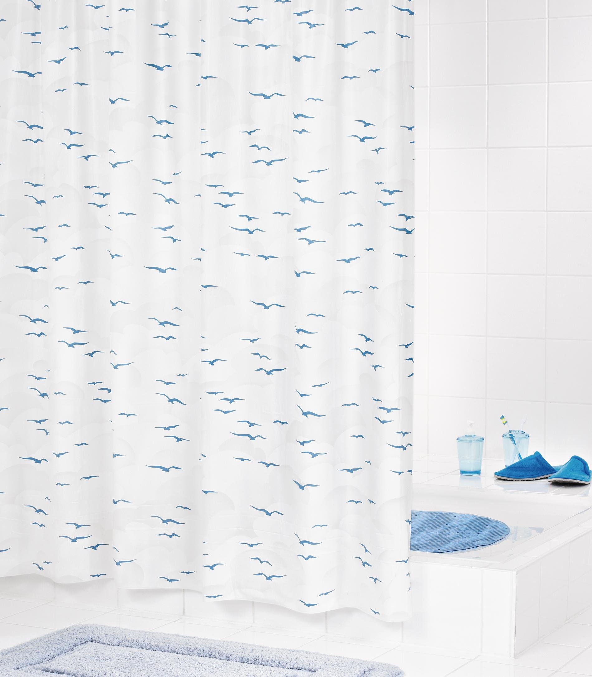 Duschvorhang Folie Sylt blau 240x180 cm