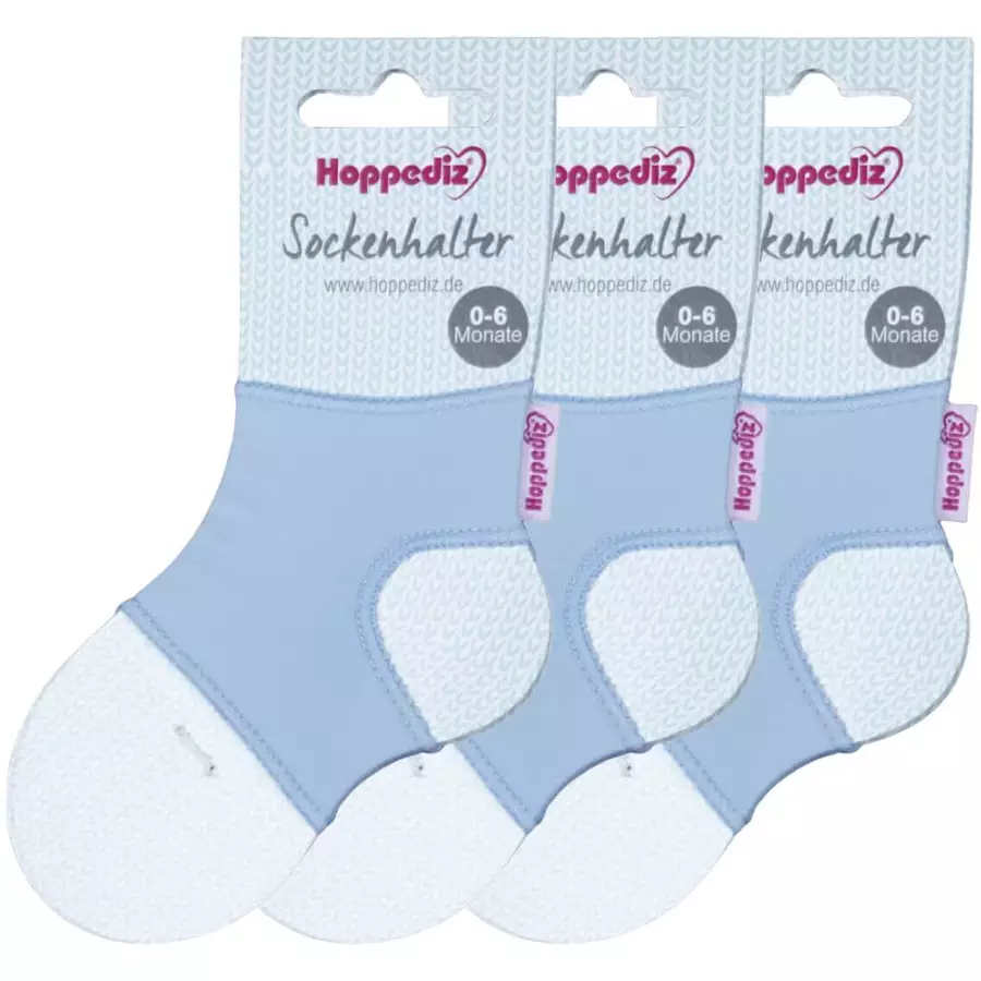 Hoppediz Babysocken Sockenhalter 3-er Set blau