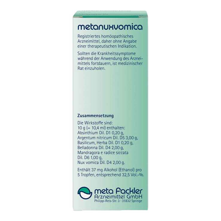 Metanuxvomica Tropfen zum Einnehmen, 100 ml
