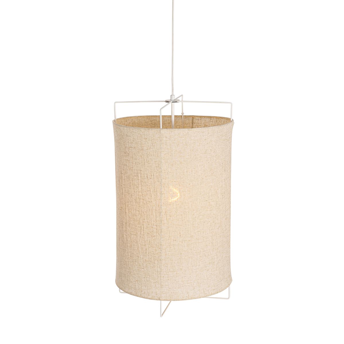Design hanglamp wit met beige kap - Rich