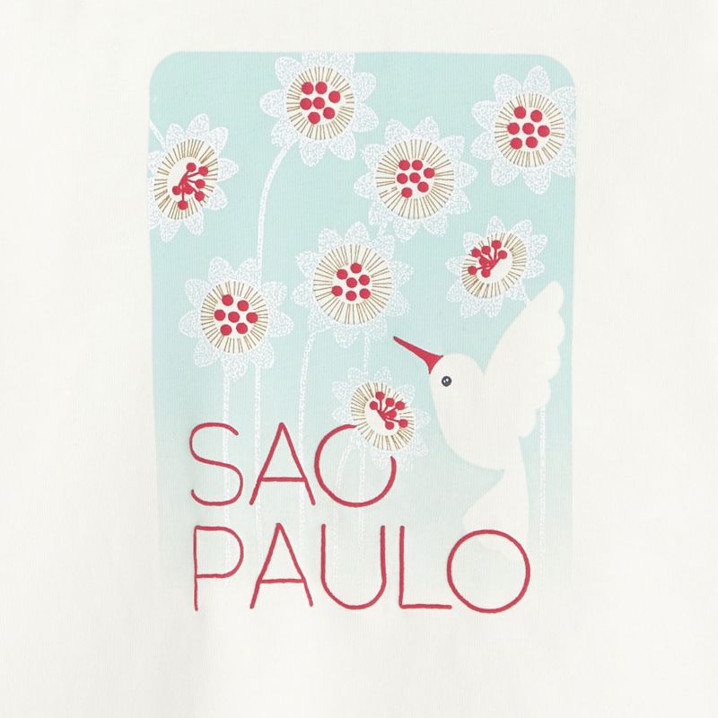 T-shirt fleuri Sao Paulo vert bébé fille Vert