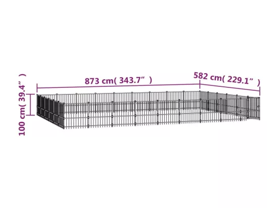 Chenil cage enclos pac noire 873 x 582 x 100 cm 02_0041860