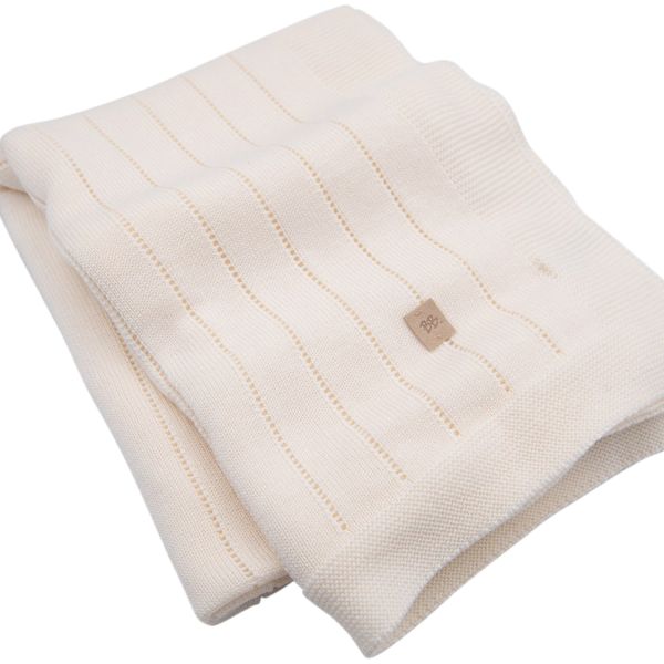 Bamboom Gestreept Wiegdeken - Zomer - Wit - 75 x 100 cm
