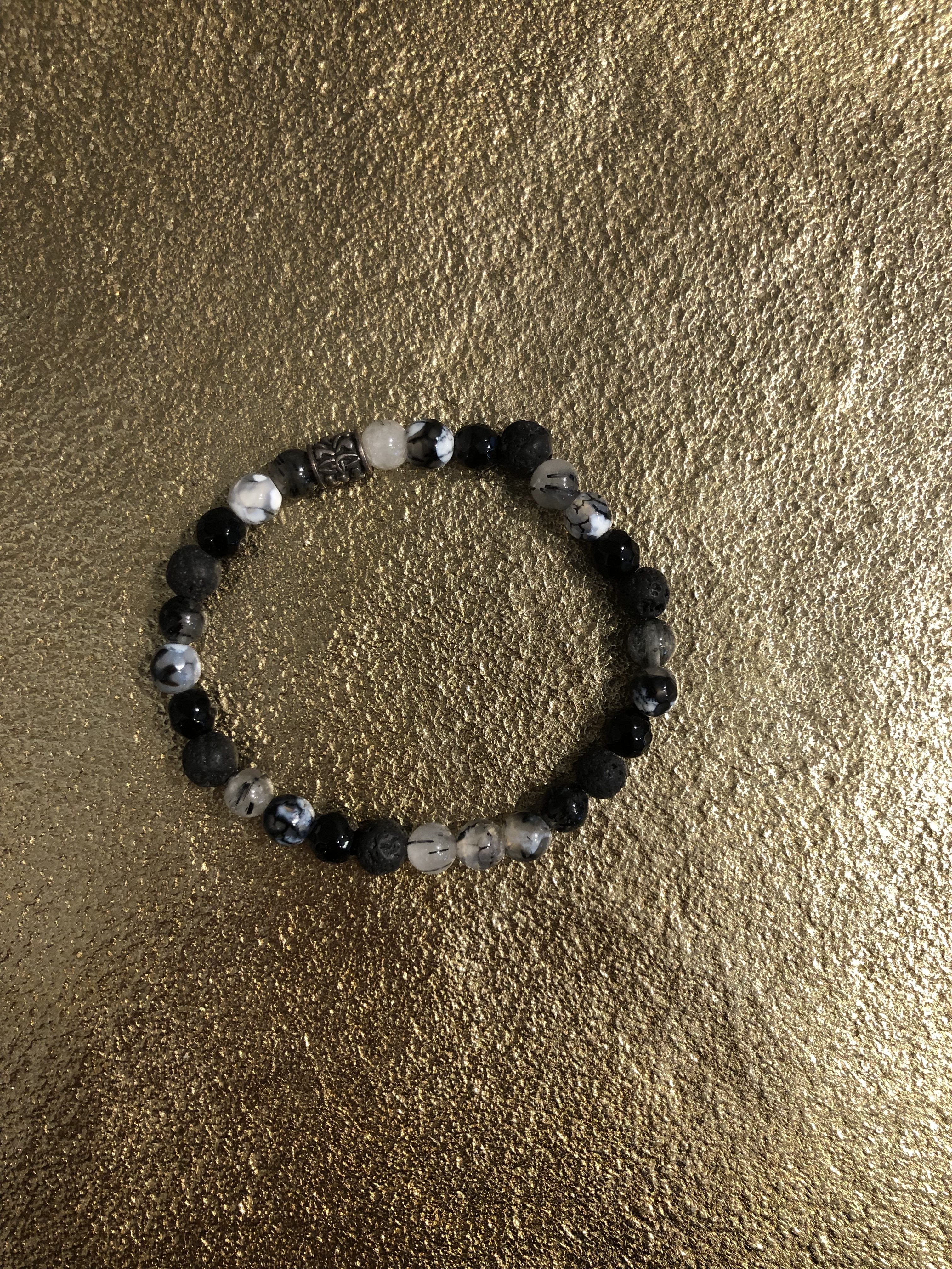 Pimps & Pearls- Armbandje- Zwart/Grijs