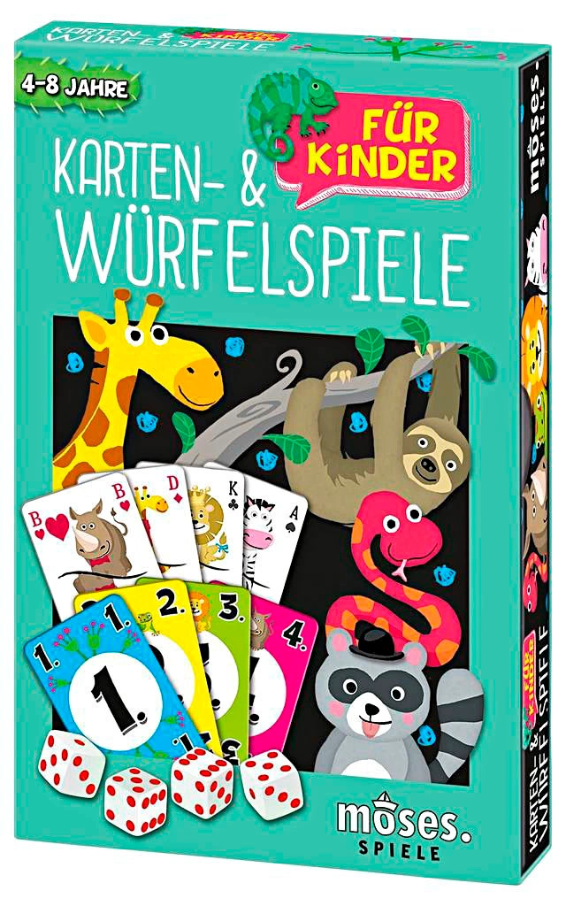 Spiele-Set KARTEN- UND WÜRFELSPIELE FÜR KINDER 115-teilig in bunt
