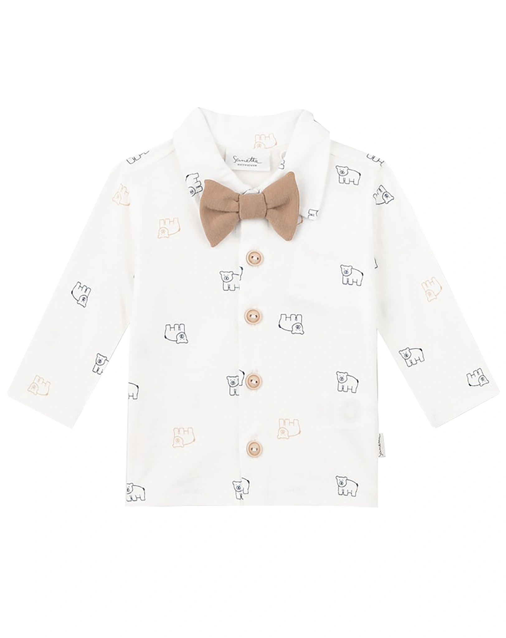 Langarmhemd FESTIVE mit Fliege in ivory