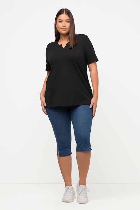 T-Shirt, A-Linie, Tunika-Ausschnitt, Halbarm