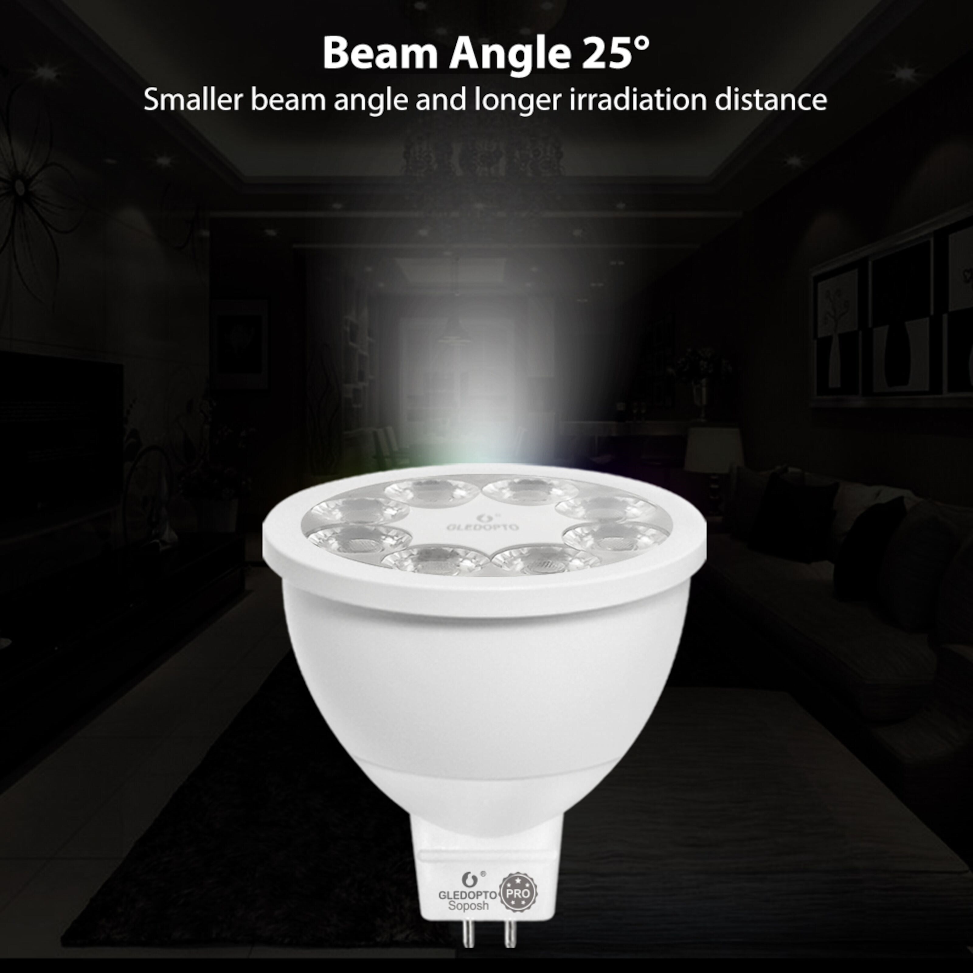 Gledopto Smart MR16 12 V LED-pære RGB+CCT 250 lm