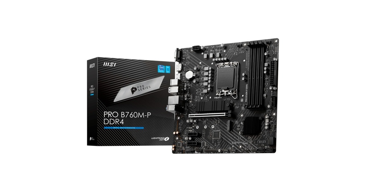 MSIPRO B760M-P DDR4 socket 1700 moederbord  (Zwart, RAID, Gb-LAN, Sound, µATX)