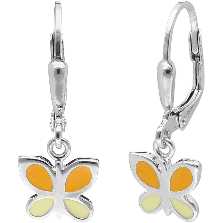 trendor Kinder-Ohrringe für Mädchen Silber 925 Schmetterling Ohrhänger silver