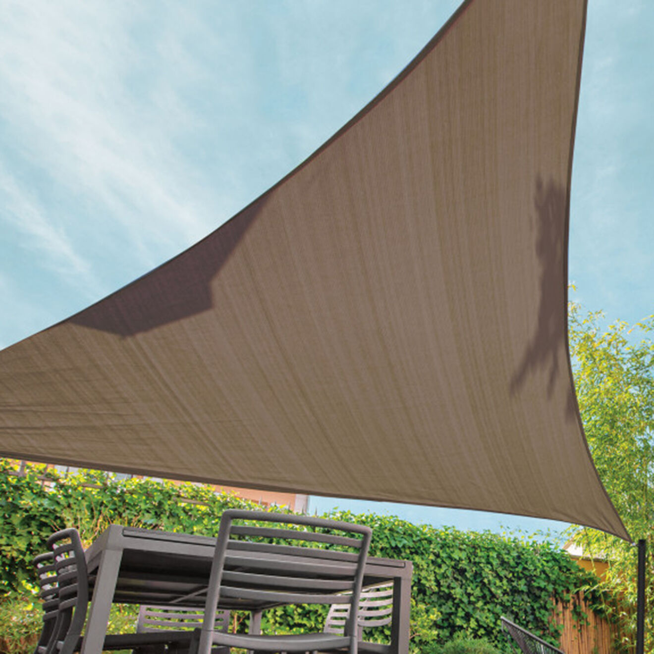Pratik Garden Voile d'ombrage triangulaire taupe  - 5x5x5 m