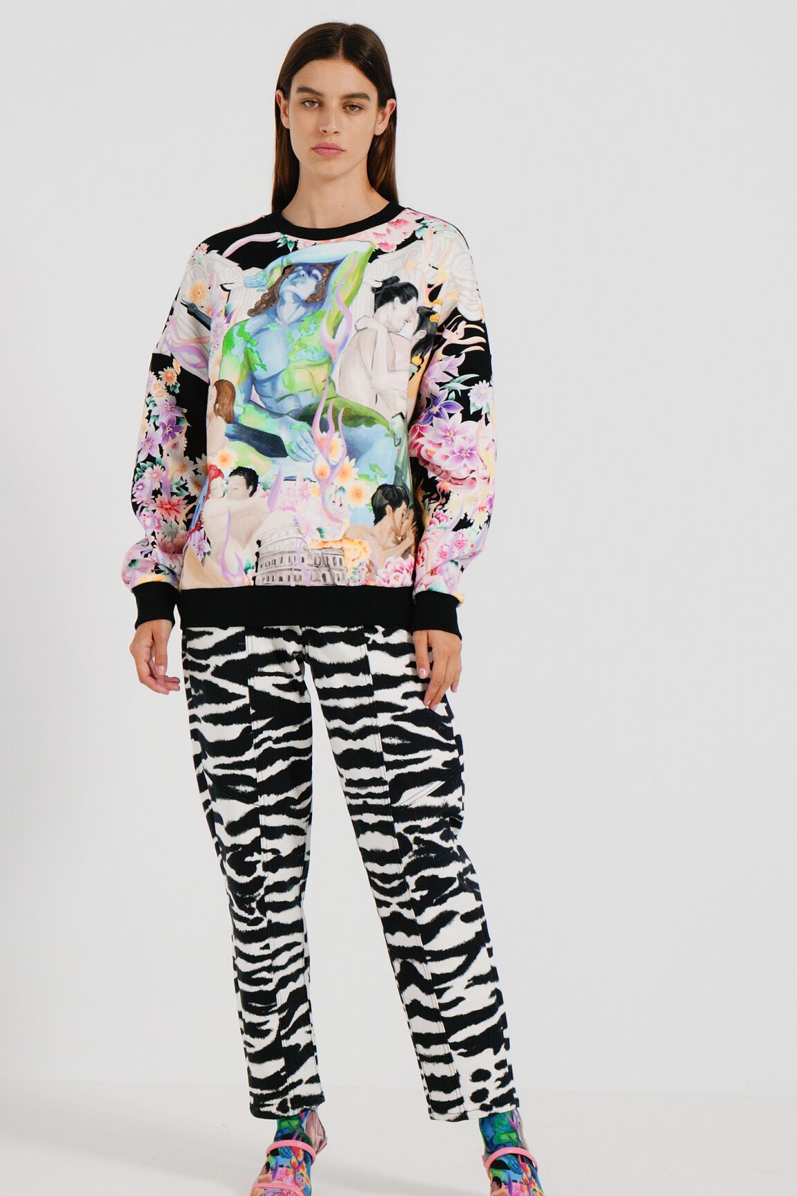 Sweat-shirt oversize fourré