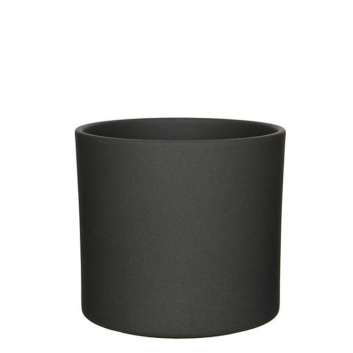 Pot rond céramique Era gris foncé ø28 x h.26 cm