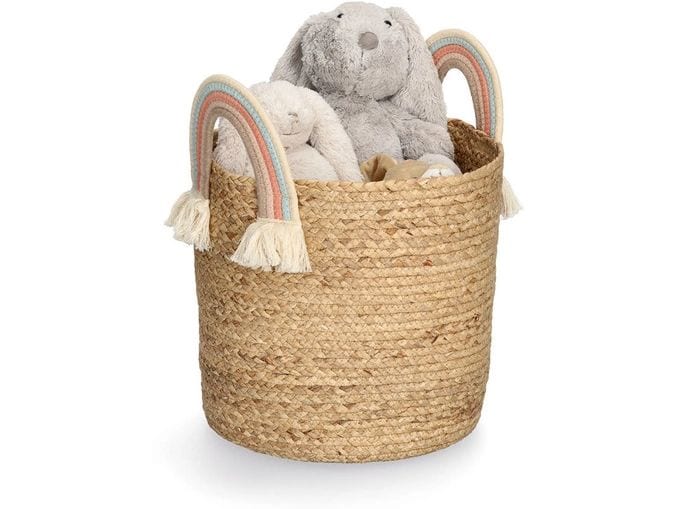 Zeller Present Spielzeugkorb Rainbow Natur Seegras 35 x 34 Aufbewahrungskorb für Kinderzimmer