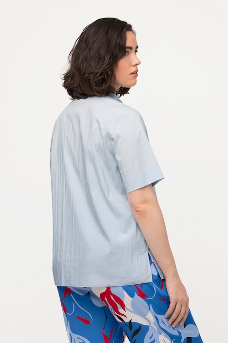 Bluse, Schluppe, V-Ausschnitt, Halbarm