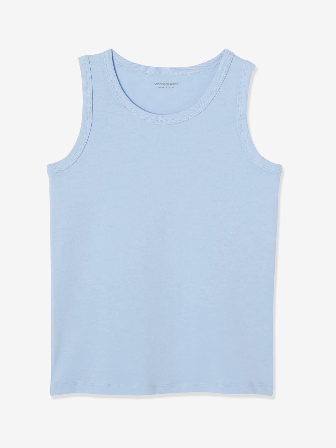 Conjunto de 3 camisetas regatas azuis claras bicolor/multicoloridas para meninos
